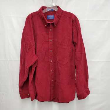 VTG Pendleton MN's 100% Cotton Red Long Sleeve Shi