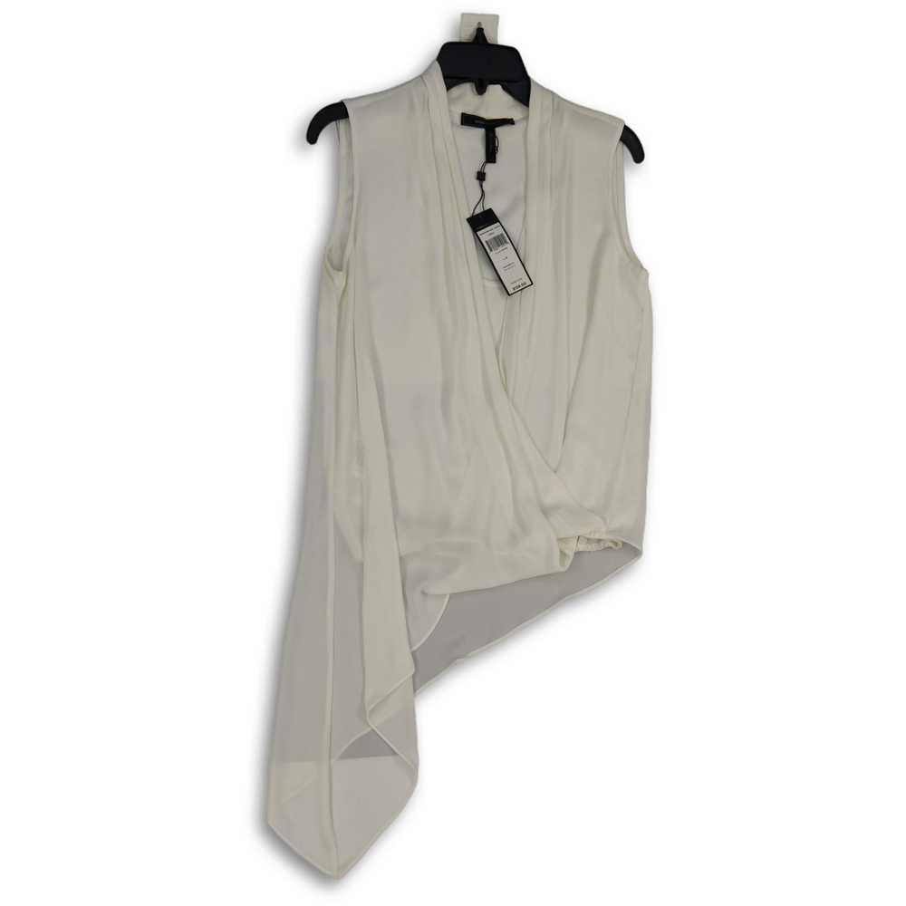 BCBGMAXAZRIA NWT Womens White Surplice Neck Sleev… - image 1