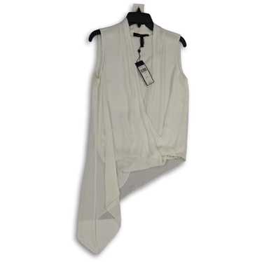 BCBGMAXAZRIA NWT Womens White Surplice Neck Sleev… - image 1