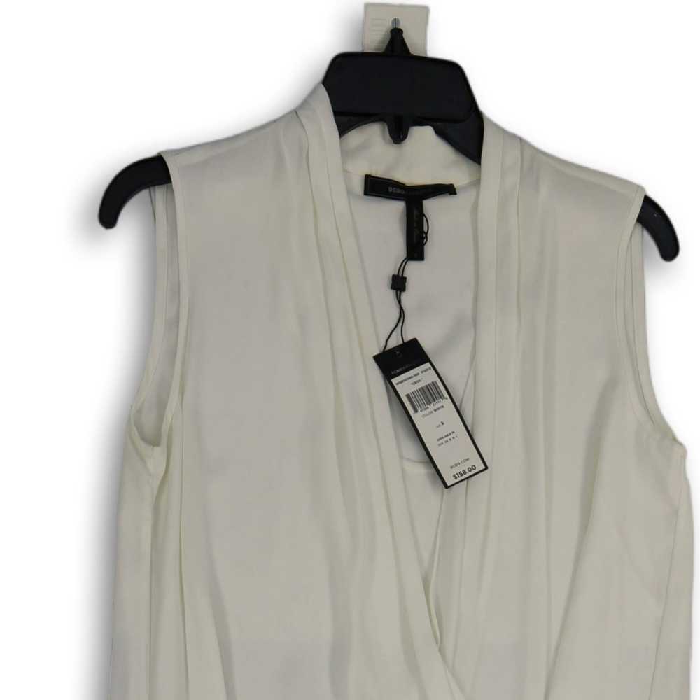 BCBGMAXAZRIA NWT Womens White Surplice Neck Sleev… - image 3