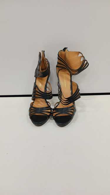 Badgley Mischka Black And Brown Strappy High Heels
