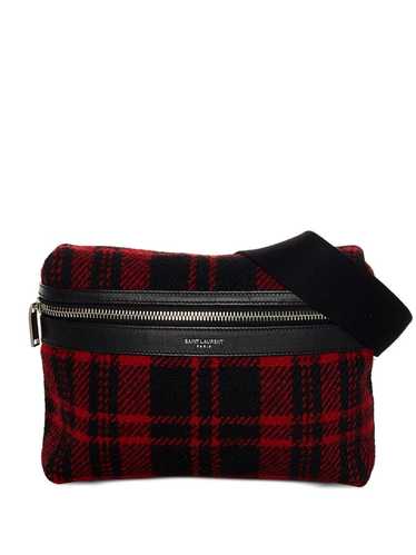 Saint Laurent plaid wool belt bag - Black - image 1