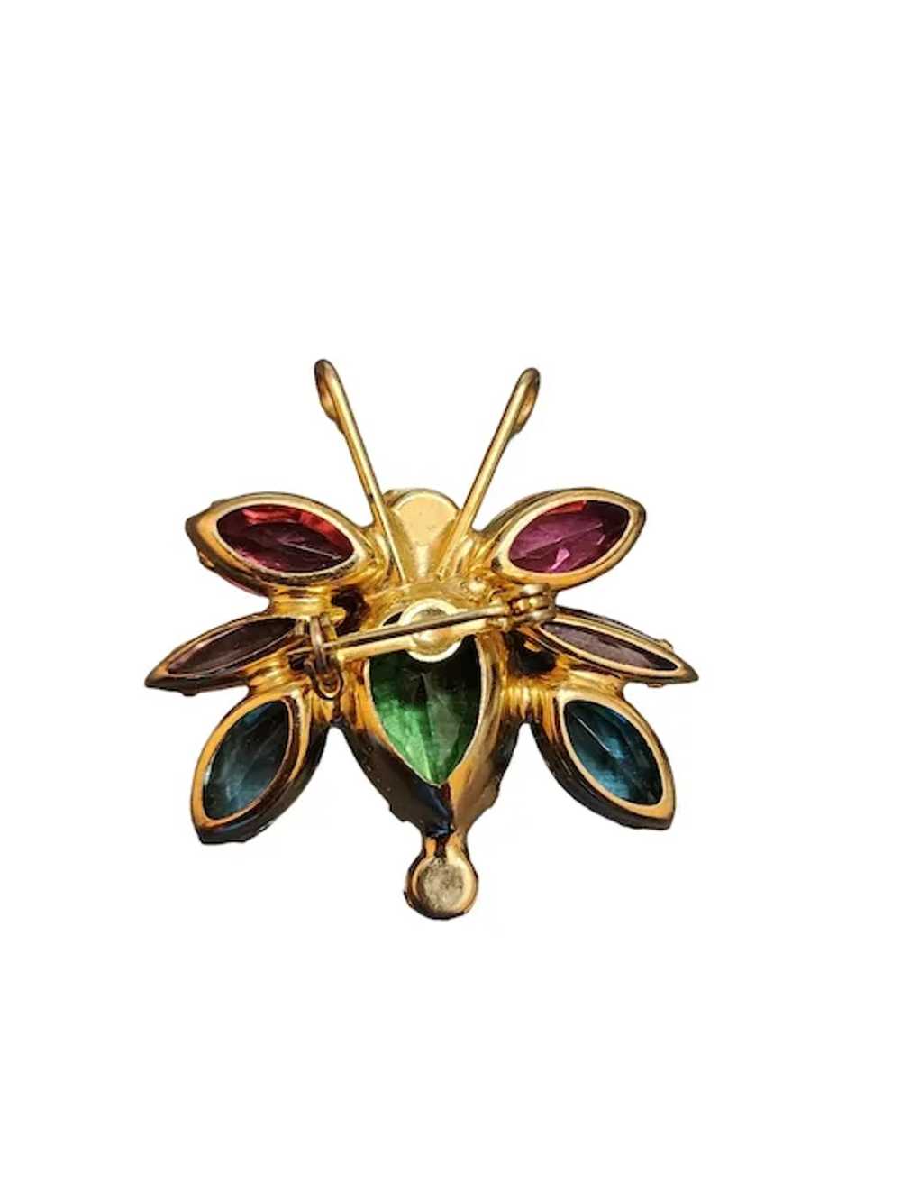Vintage Glass Butterfly Brooch (A3934) - image 3