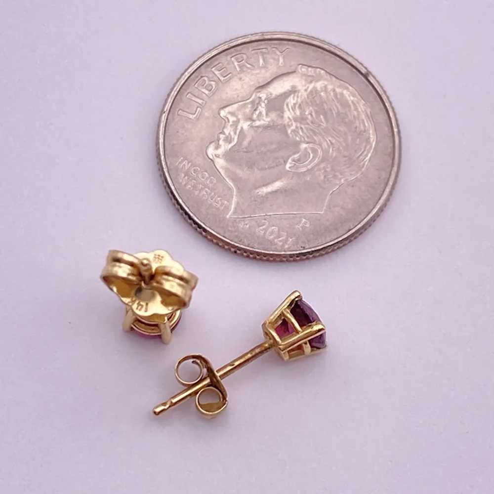 Natural Ruby Stud Earrings 14K Gold .70 Carat TW - image 4