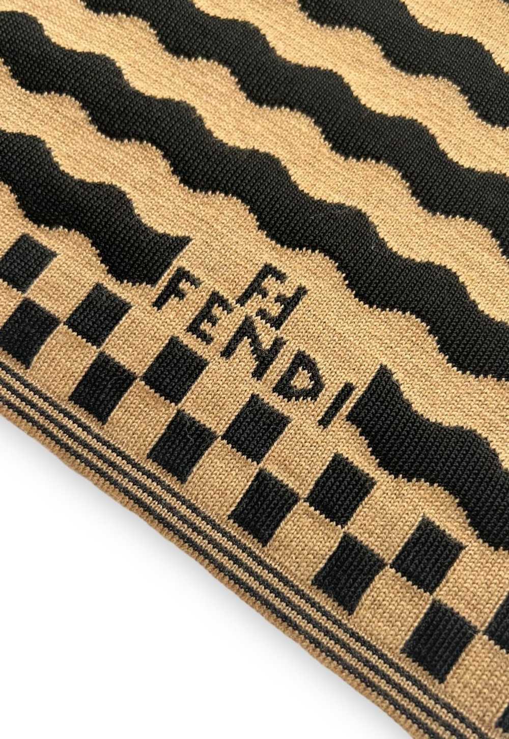 Vintage Fendi top knit crop jumper FF stripe beig… - image 4