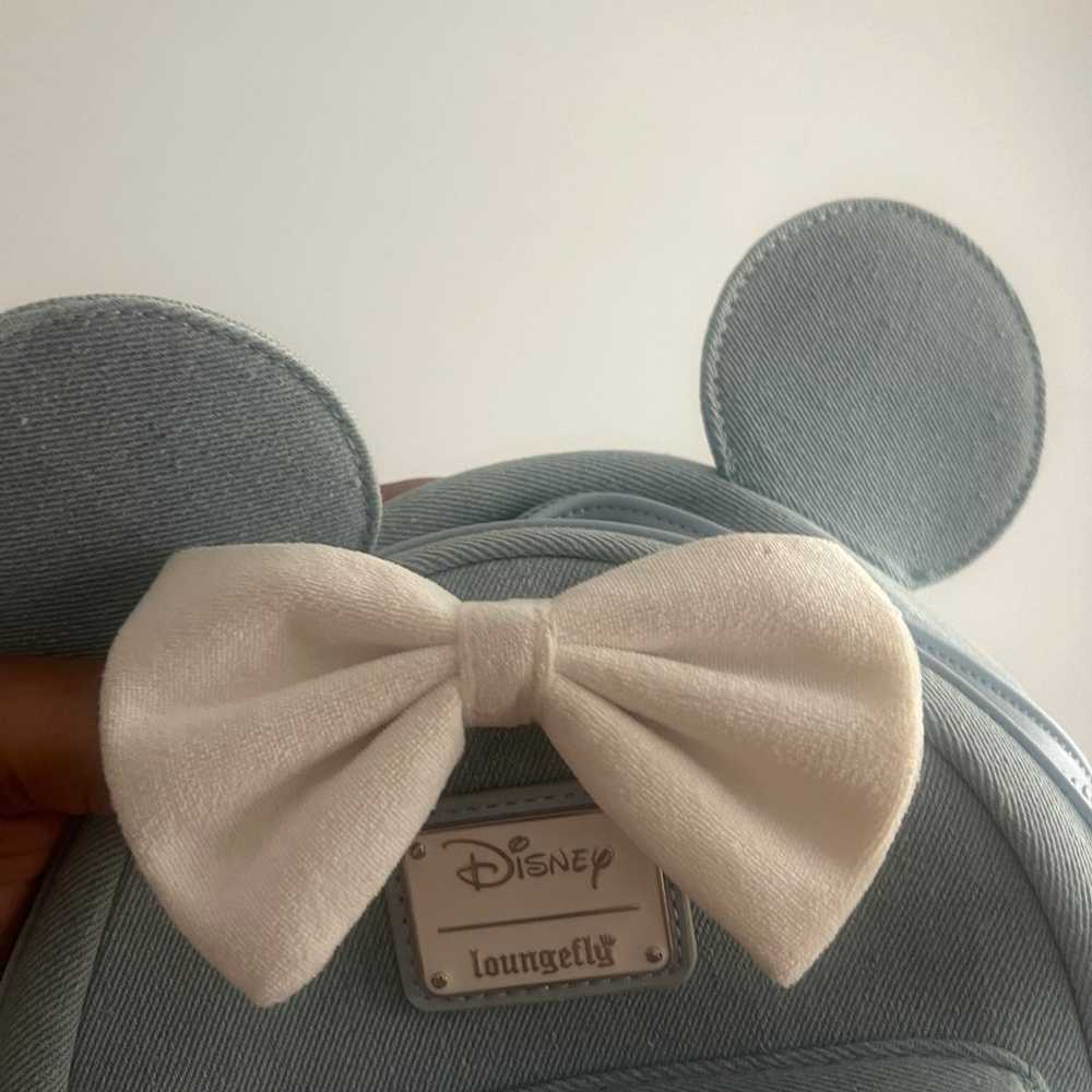 Loungefly Disney Minnie Mouse Denim Mini Backpack - image 4