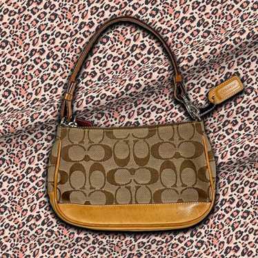 COACH BROWN Leather Suede Hobo Small Purse | #1693290471