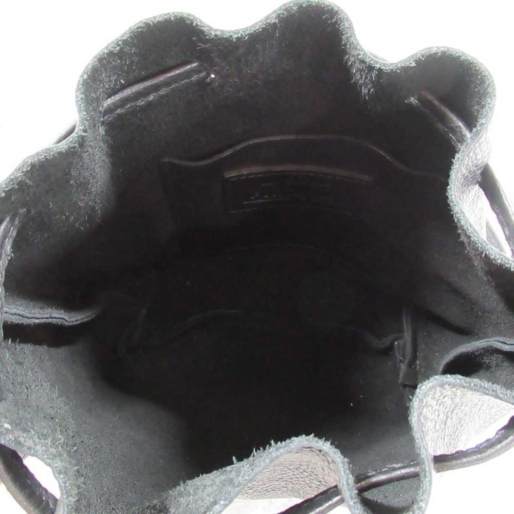 PORTLAND LEATHER Large Black Pebbled Leather Buck… - image 11