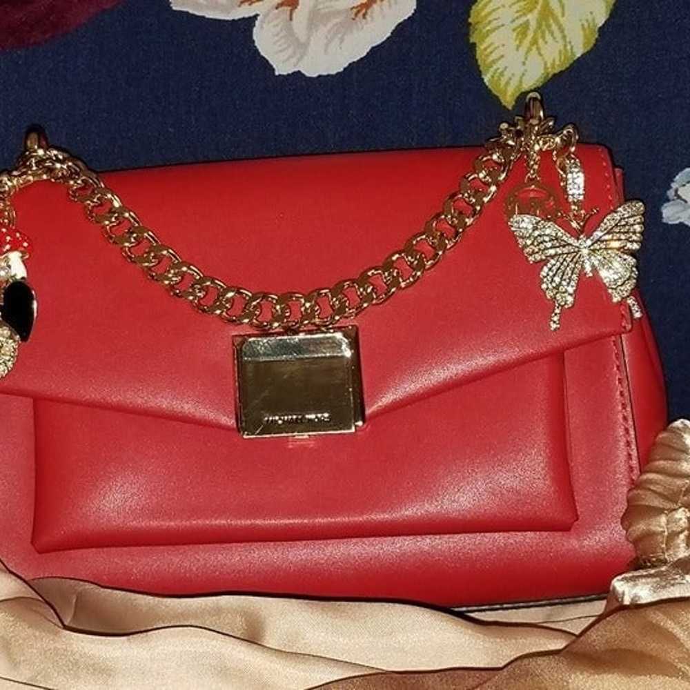 Michael Kors Red Lita Medium Leather Crossbodyw/w… - image 3