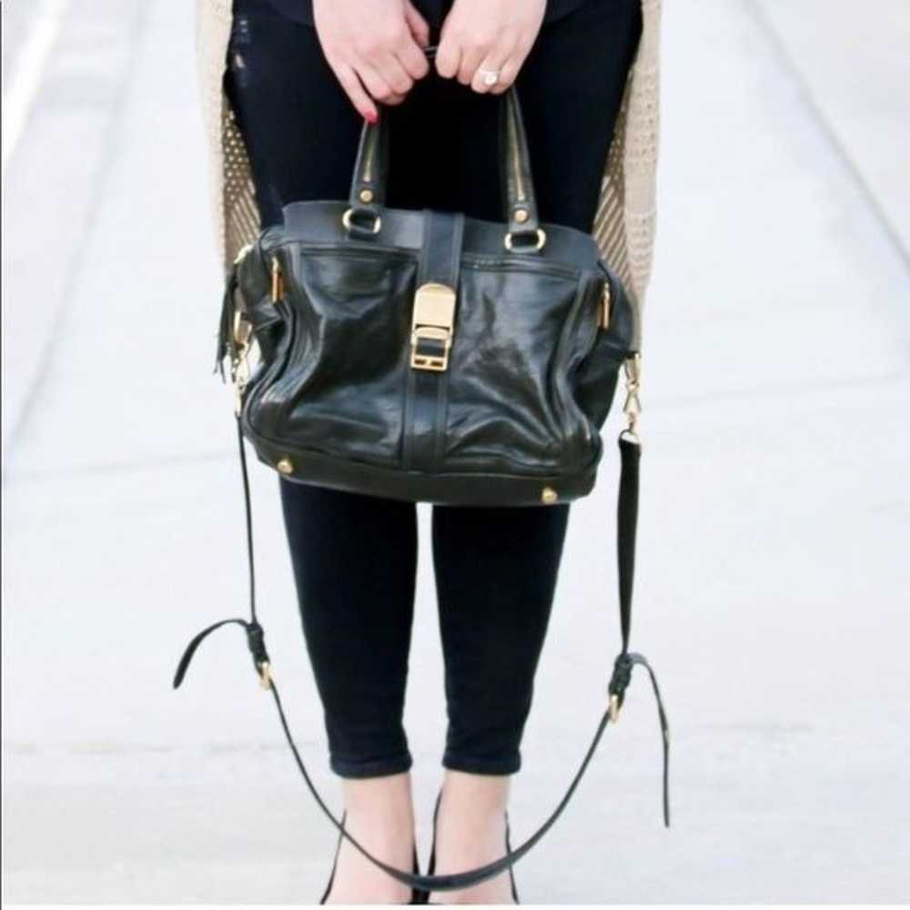 Rebecca Minkoff Dark Green Leather Satchel Bag - image 1