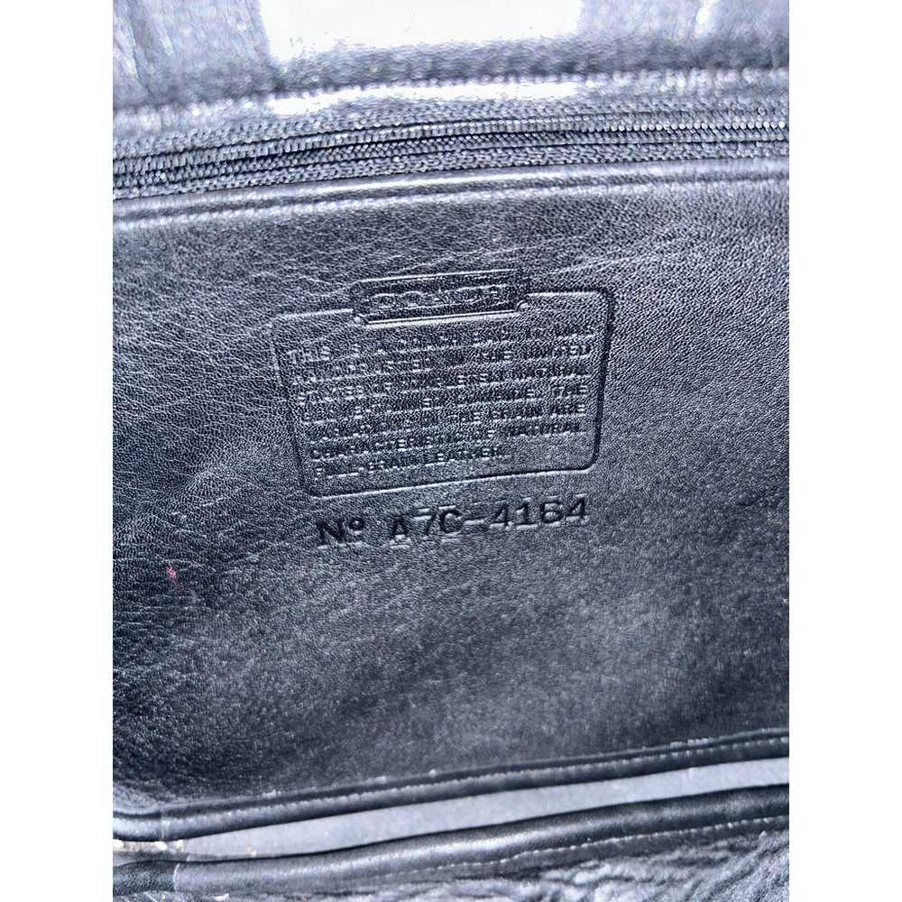Vintage Coach Bedford Black leather flap brass ha… - image 7