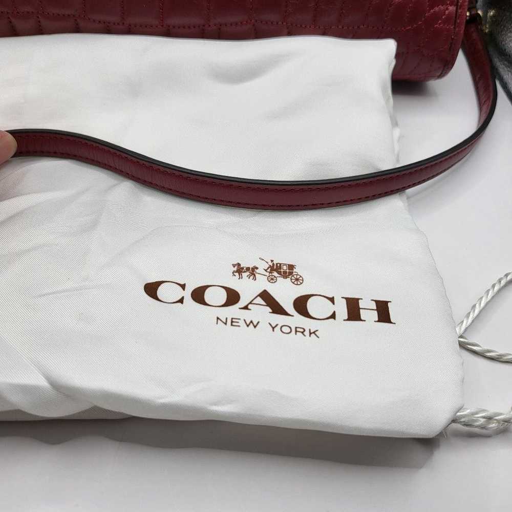 Coach Red Nolita Satchel Quilted Croc Leather Han… - image 4