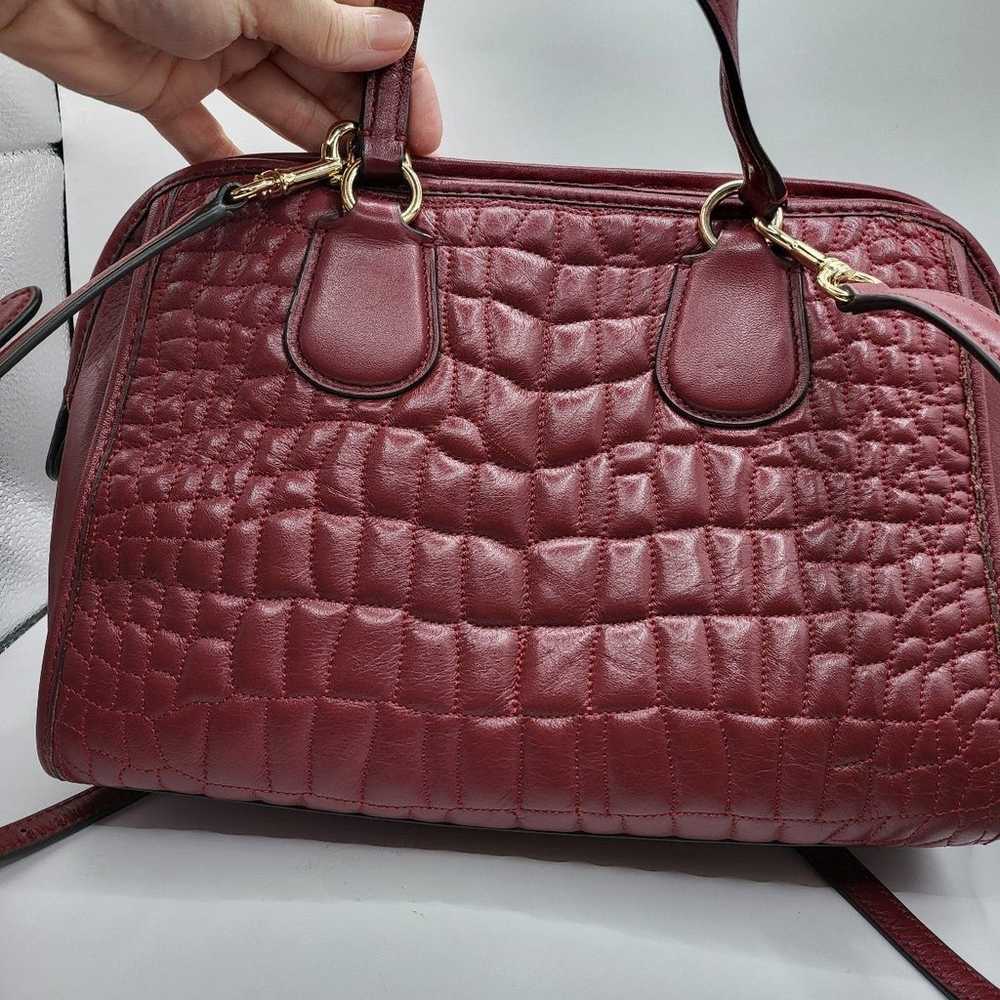 Coach Red Nolita Satchel Quilted Croc Leather Han… - image 7