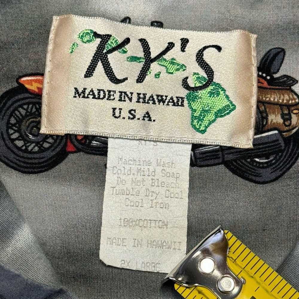 Hawaiian Shirt KY's Hawaiian Shirt Mens 2XL Biker… - image 3