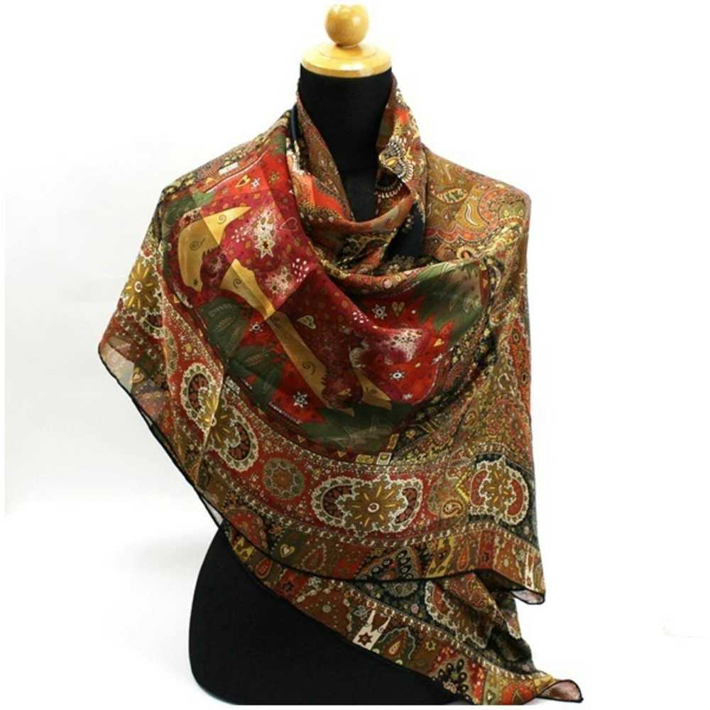 Dior Christian Dior Large Stole Brown Paisley Pat… - image 2