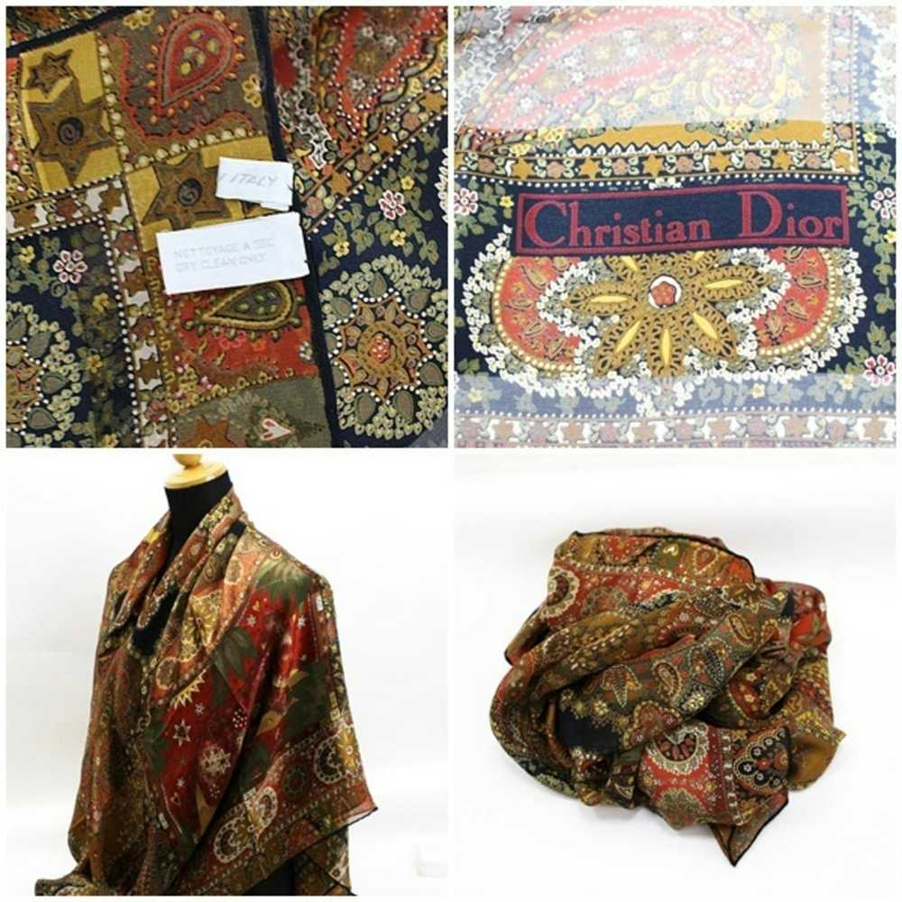 Dior Christian Dior Large Stole Brown Paisley Pat… - image 3