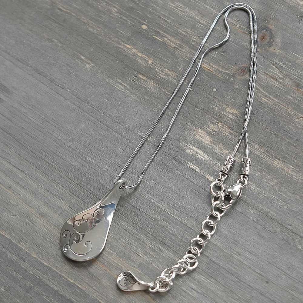 Brighton Brighton TWIRL Teardrop Necklace Silver … - image 1