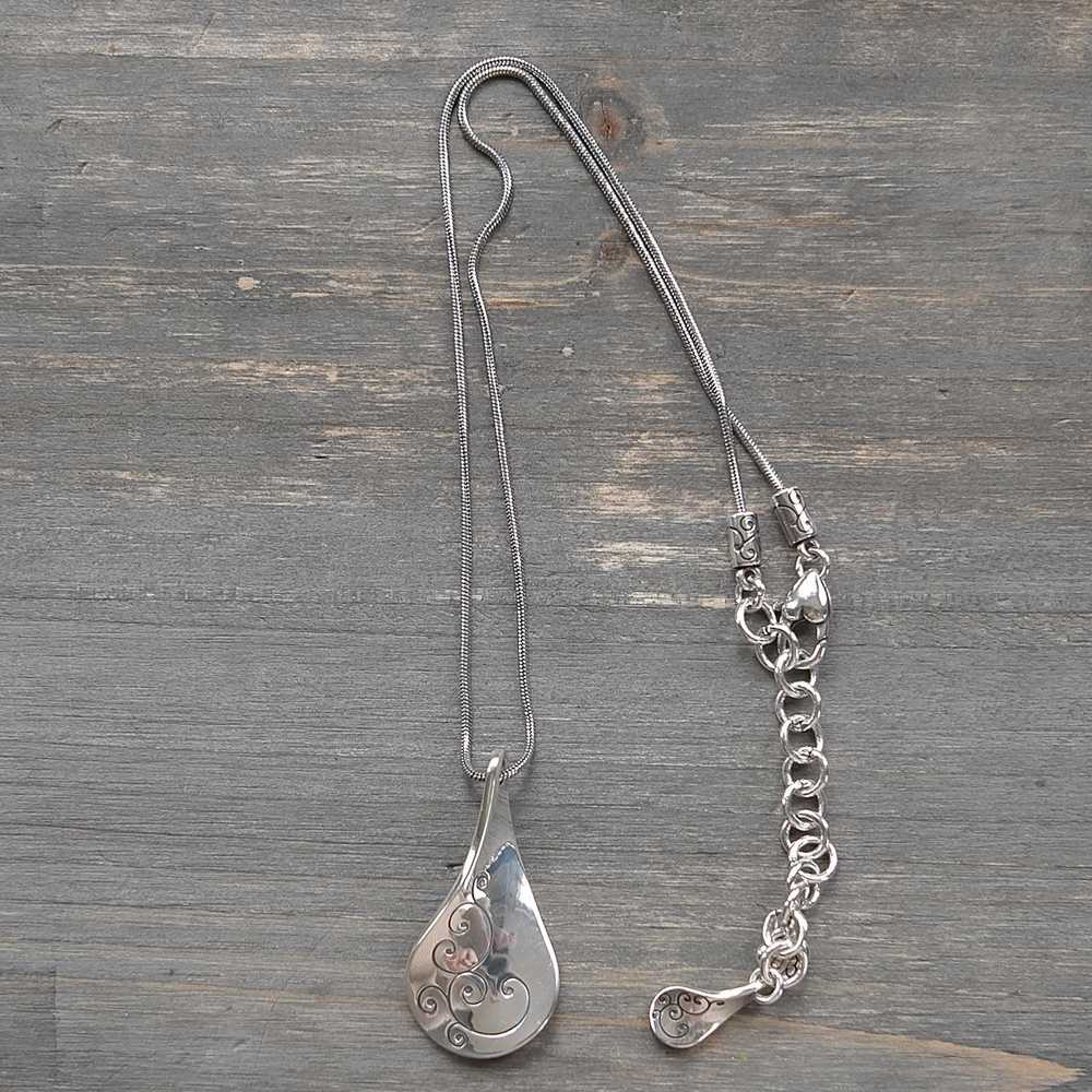 Brighton Brighton TWIRL Teardrop Necklace Silver … - image 2