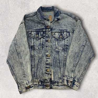 Vintage Levis Denim Jacket, Navy Acid Wash Jean Jacket Large Mens