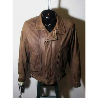 Vintage Men's GEORGETOWN Leather Brown Full Zip 1… - image 1