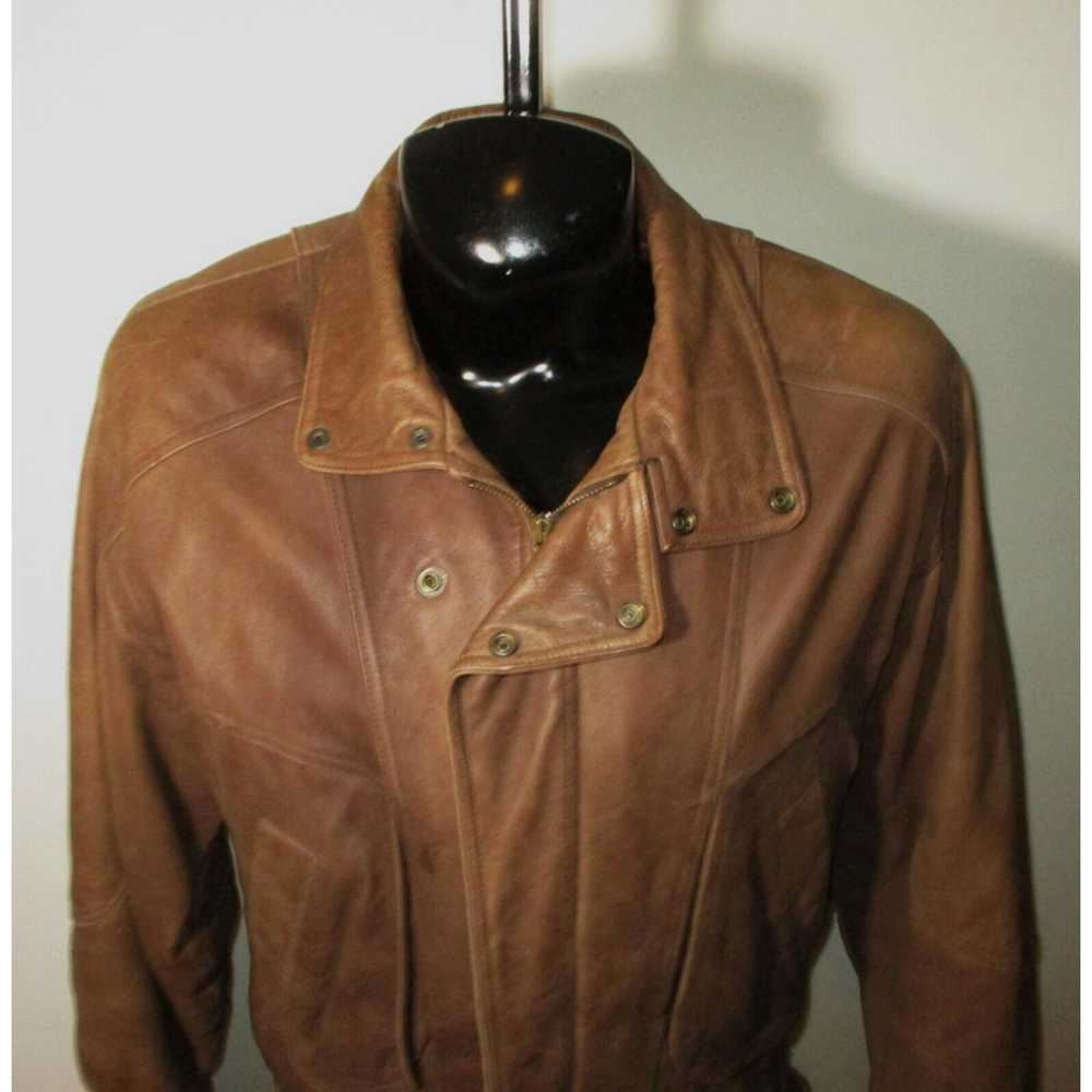 Vintage Men's GEORGETOWN Leather Brown Full Zip 1… - image 2