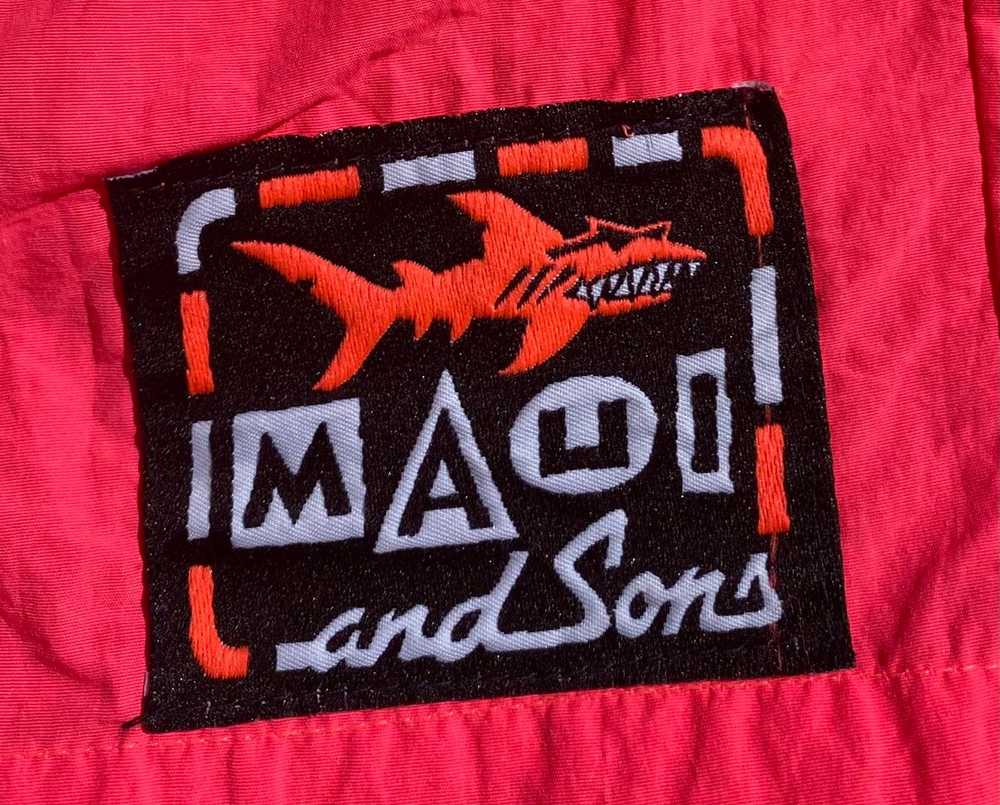 Maui And Sons VTG 80’s Maui and Sons Neon Sharks … - image 2