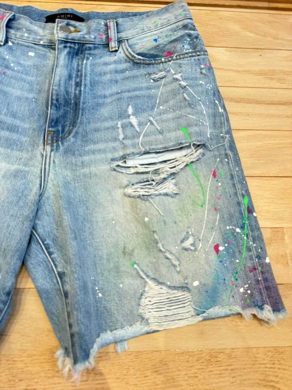 Amiri Amiri Denim Shorts Paint Splatter Blue size… - image 3