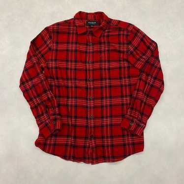 Pacsun Pocket Plaid Flannel Shirt (Red/Black, siz… - image 1