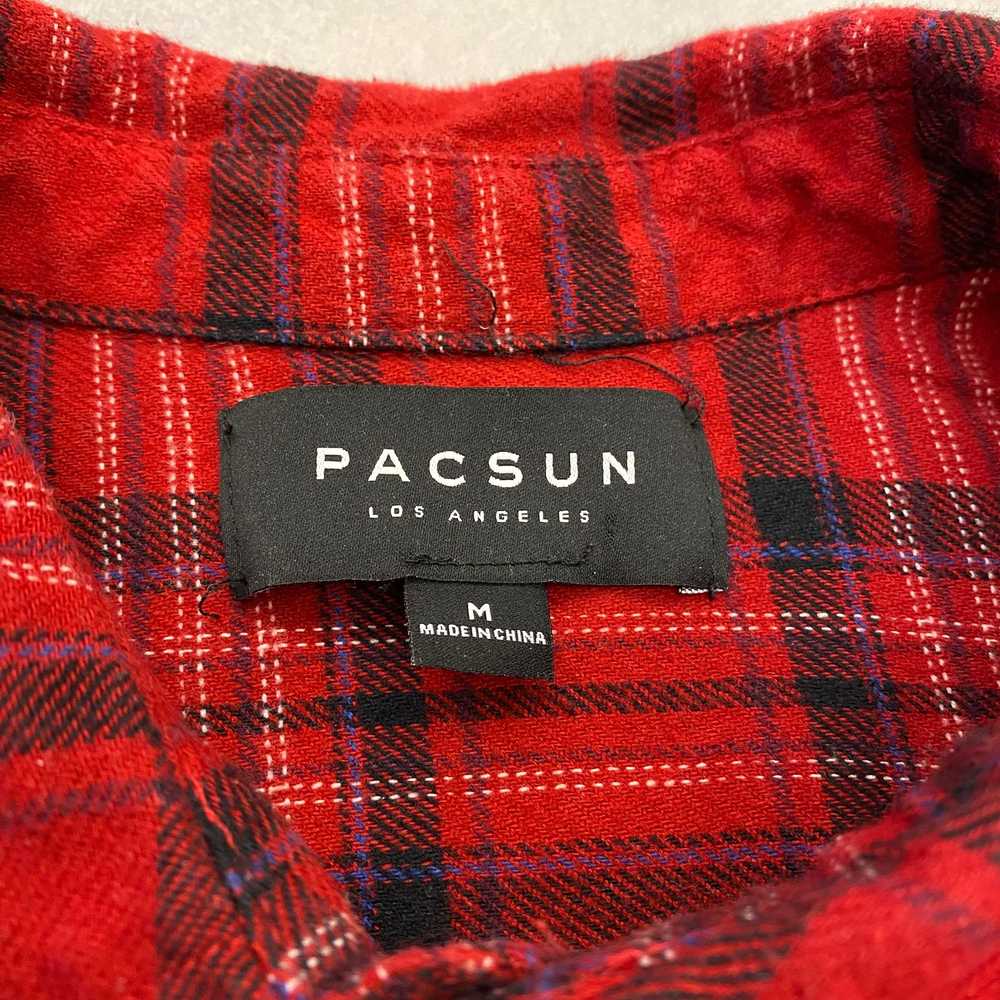 Pacsun Pocket Plaid Flannel Shirt (Red/Black, siz… - image 4