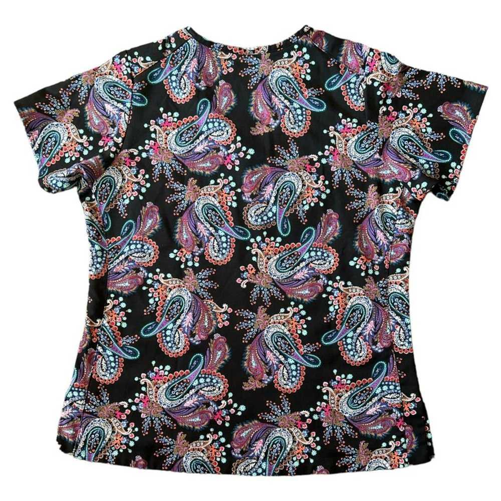 Vera Bradley VERA BRADLEY Black Paisley V Neck Sc… - image 3