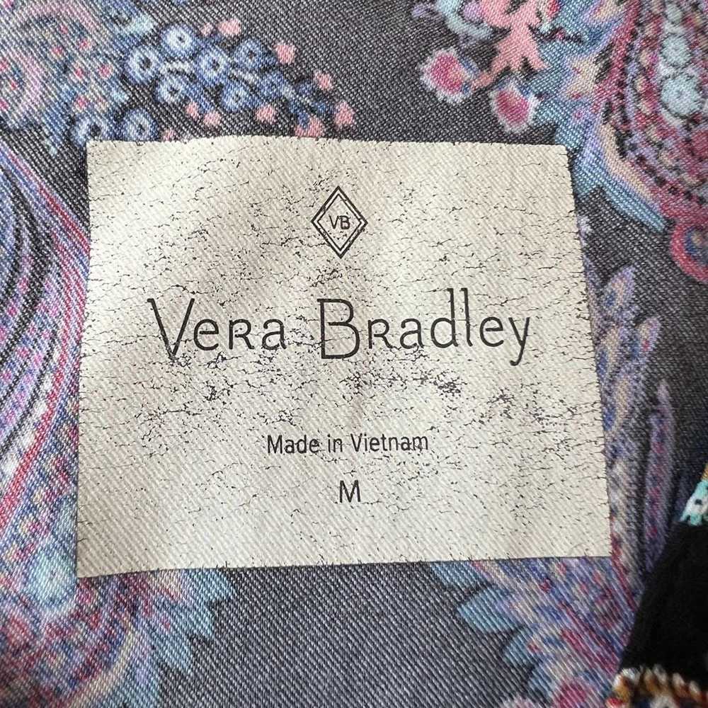 Vera Bradley VERA BRADLEY Black Paisley V Neck Sc… - image 5