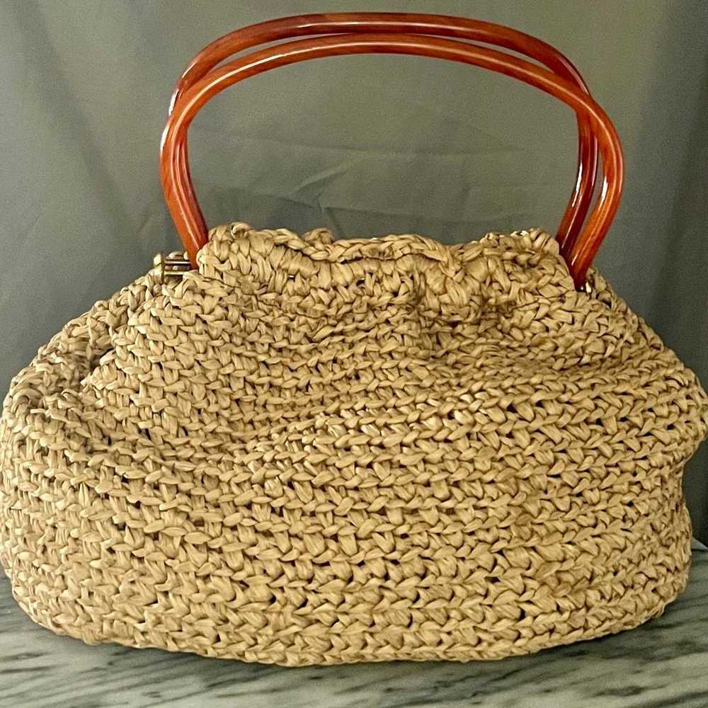 1950s Vintage, Hand made Crochet Clutch made in I… - image 4