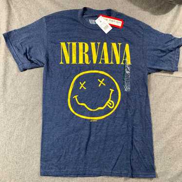 Nirvana Nirvana Shirt Adult Medium Blue Short Slee