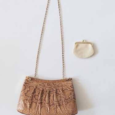 Finesse La Model Vintage Snakeskin Clutch Handbag… - image 1