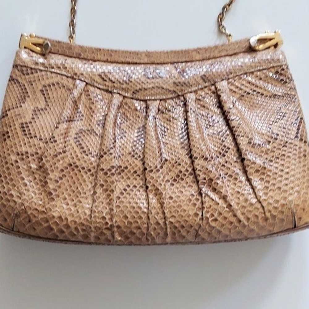 Finesse La Model Vintage Snakeskin Clutch Handbag… - image 3