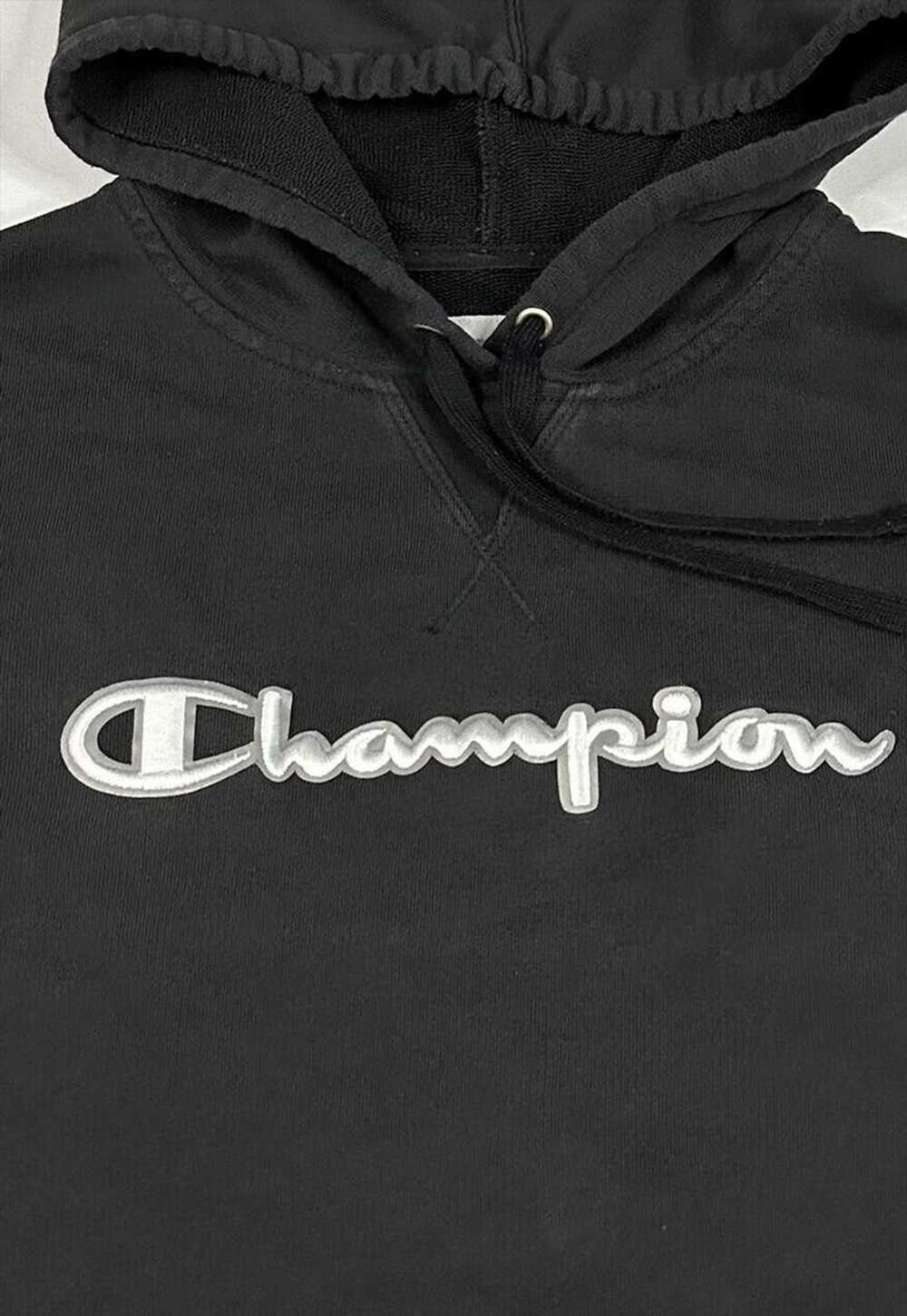 Champion vintage embroidered black hoodie womans … - image 3