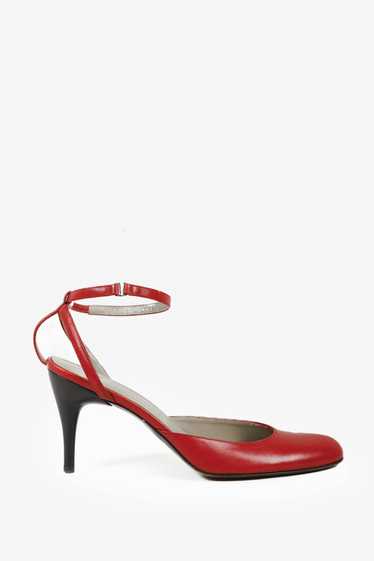 Emporio Armani Prada Red Suede Platform Pumps