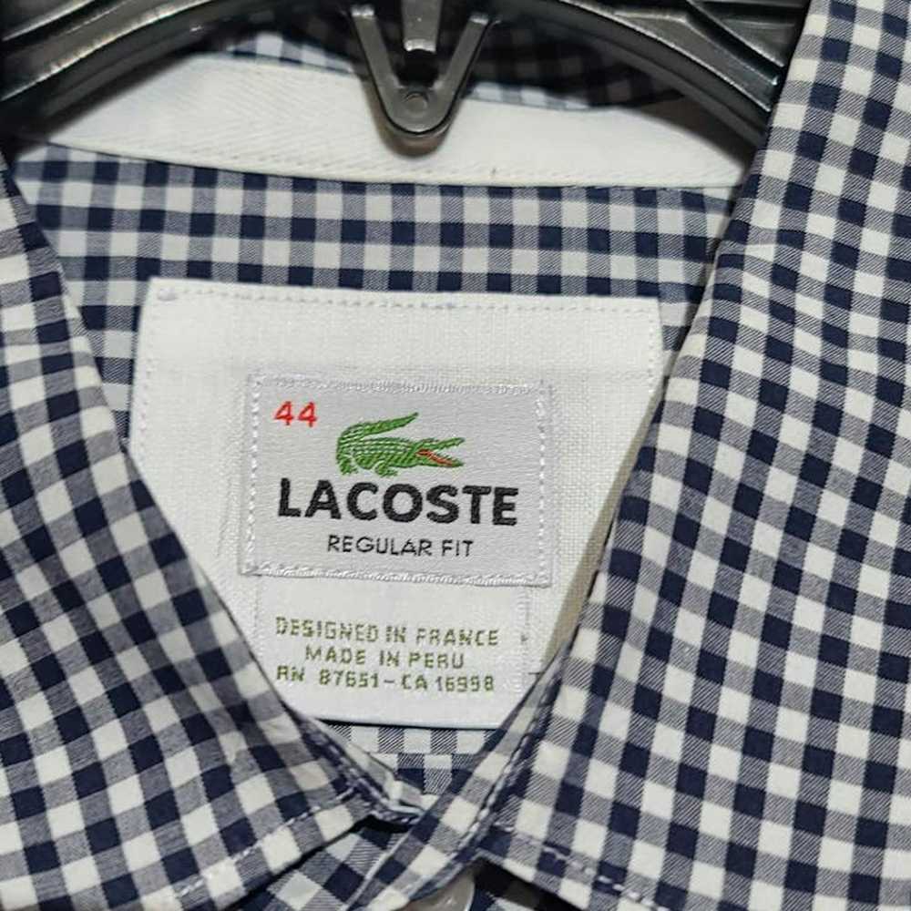 Lacoste Lacoste Regular Fit Navy Blue Gingham But… - image 3