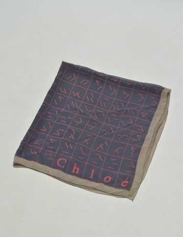 Chloe × Luxury × Vintage CHLOE Grey Silk Scarf Sh… - image 1