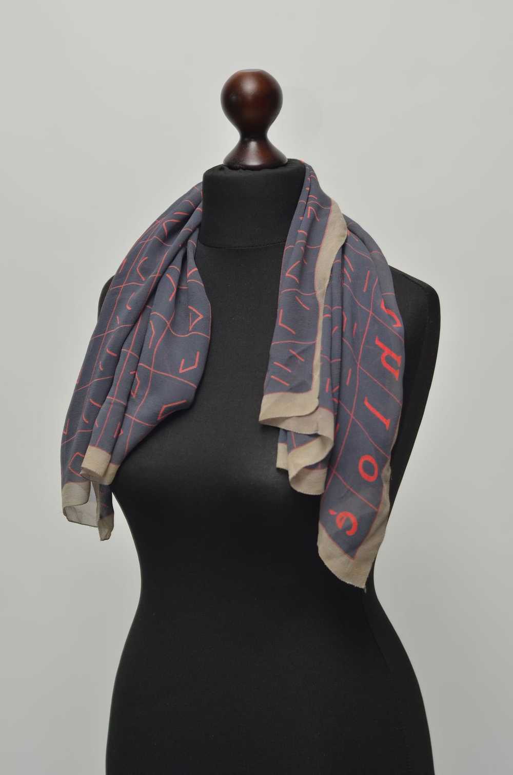 Chloe × Luxury × Vintage CHLOE Grey Silk Scarf Sh… - image 8