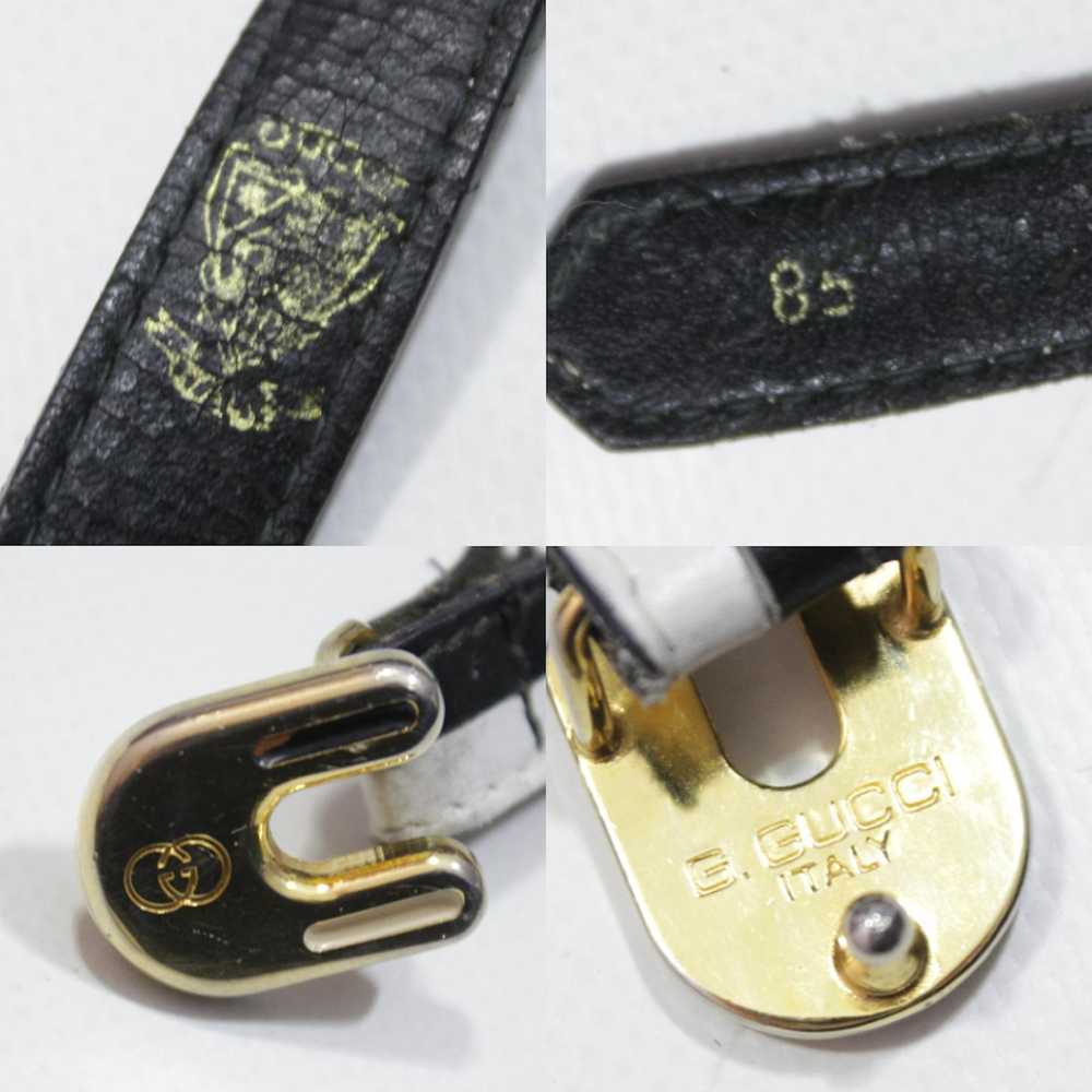 Gucci 80S GG Logo Leather Thin Belt Vintage - image 6