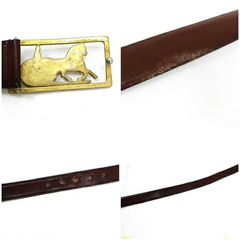 Celine Celine Leather Belt Carriage Buckle Wine R… - image 3