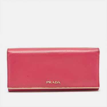Prada PRADA Pink Saffiano Leather Metal Detail Co… - image 1