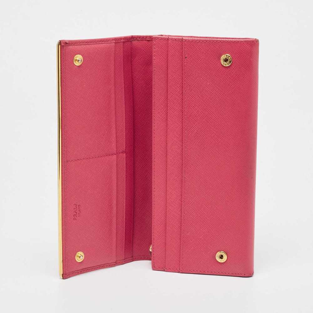Prada PRADA Pink Saffiano Leather Metal Detail Co… - image 2