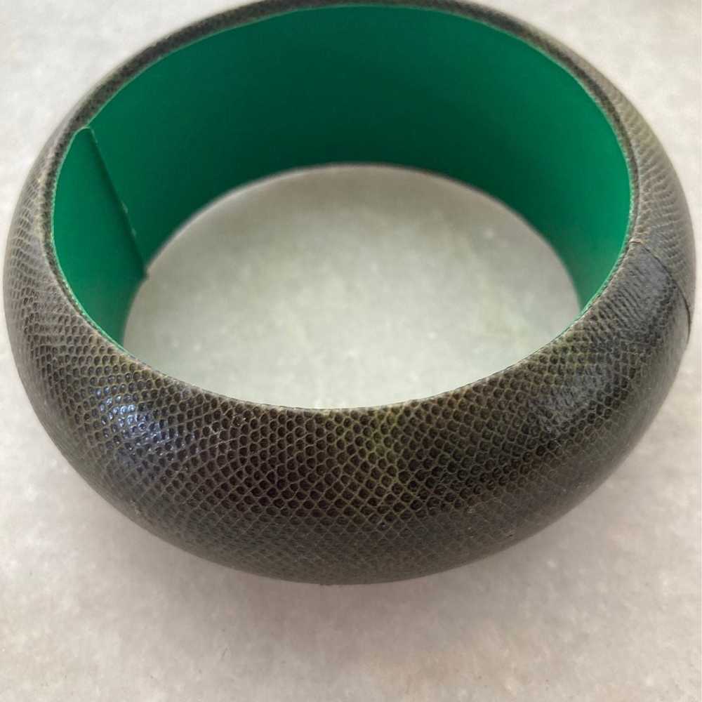 Green snakeskin Bracelet Bangle - image 2