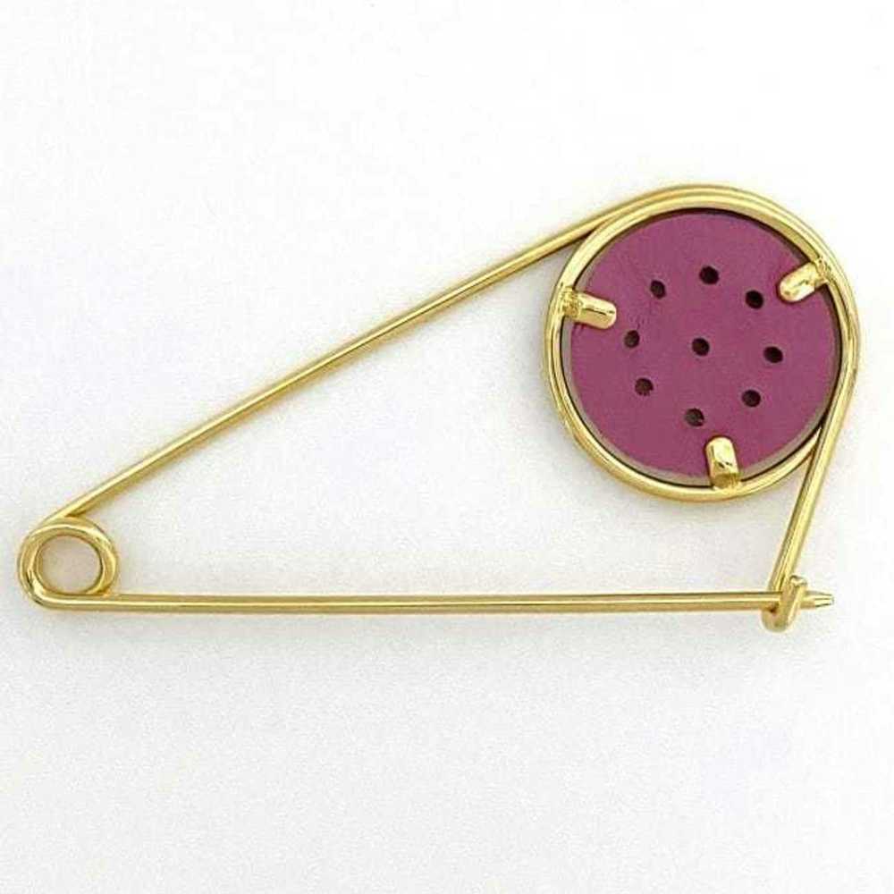 Loewe LOEWE mechano pin brooch gold purple metal … - image 3