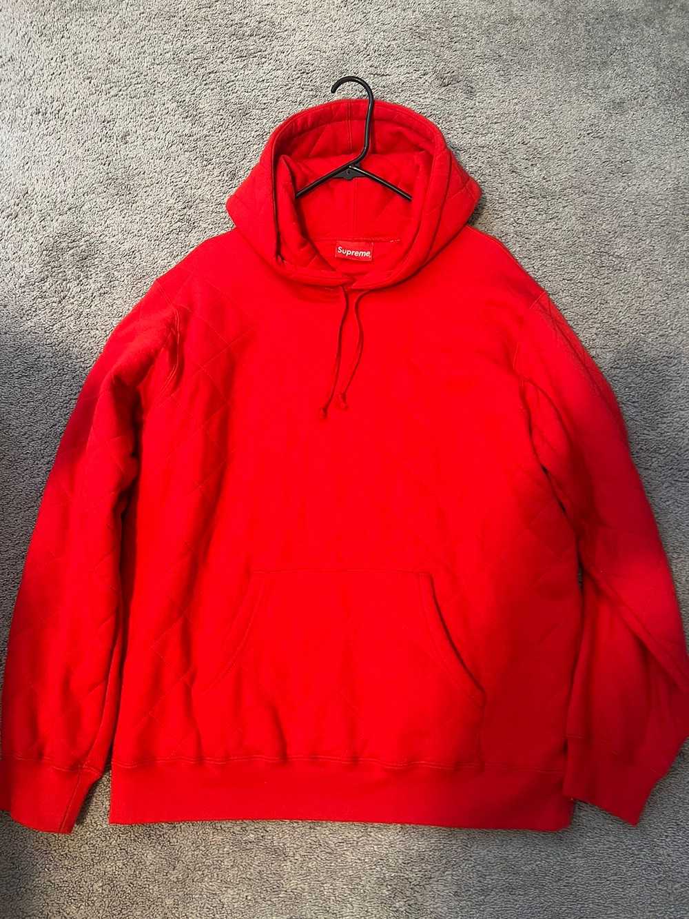 Supreme Supreme quilted hoodie sweatshirt red lar… - image 1