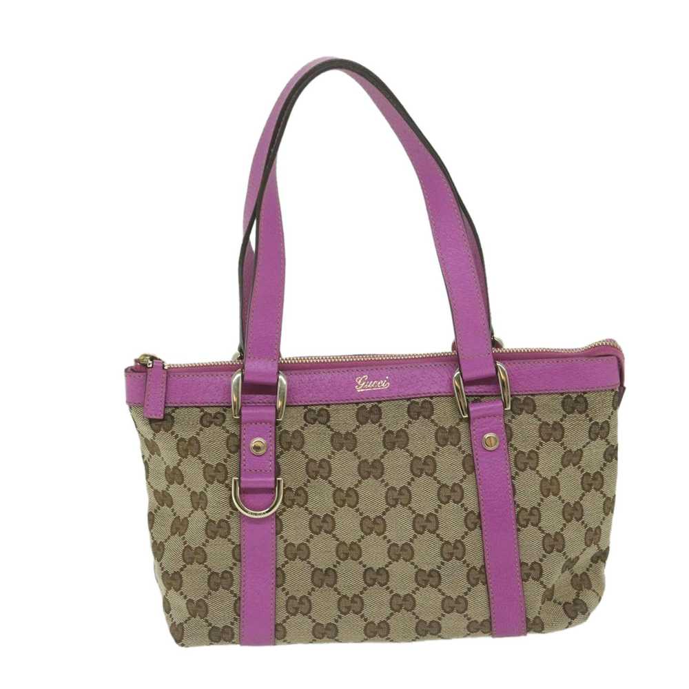 Gucci GUCCI GG Canvas Hand Bag Beige Pink 141471 … - image 10