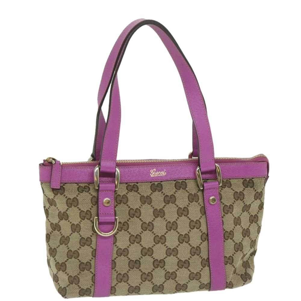 Gucci GUCCI GG Canvas Hand Bag Beige Pink 141471 … - image 1