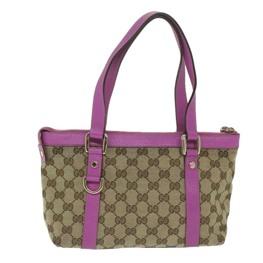Gucci GUCCI GG Canvas Hand Bag Beige Pink 141471 … - image 2